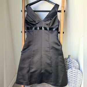 After Six Women's Black Satin Mini Dress - Size 10